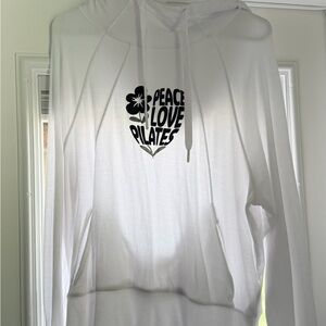 Tavi White Peace Love Pilates Hoodie